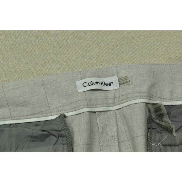 Calvin Klein Men's Gray Plaid Trousers Plus Size 20W Spandex Comfort Polyester - Picture 6 of 8